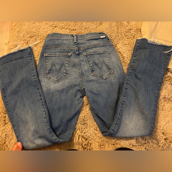 MOTHER Straight Leg Blue Jeans - Picture 3 of 4